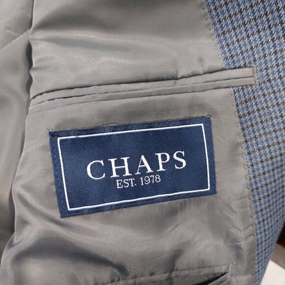 CHAPS  42R Blue Plaid Men's Blazer - Picture 5 of 11